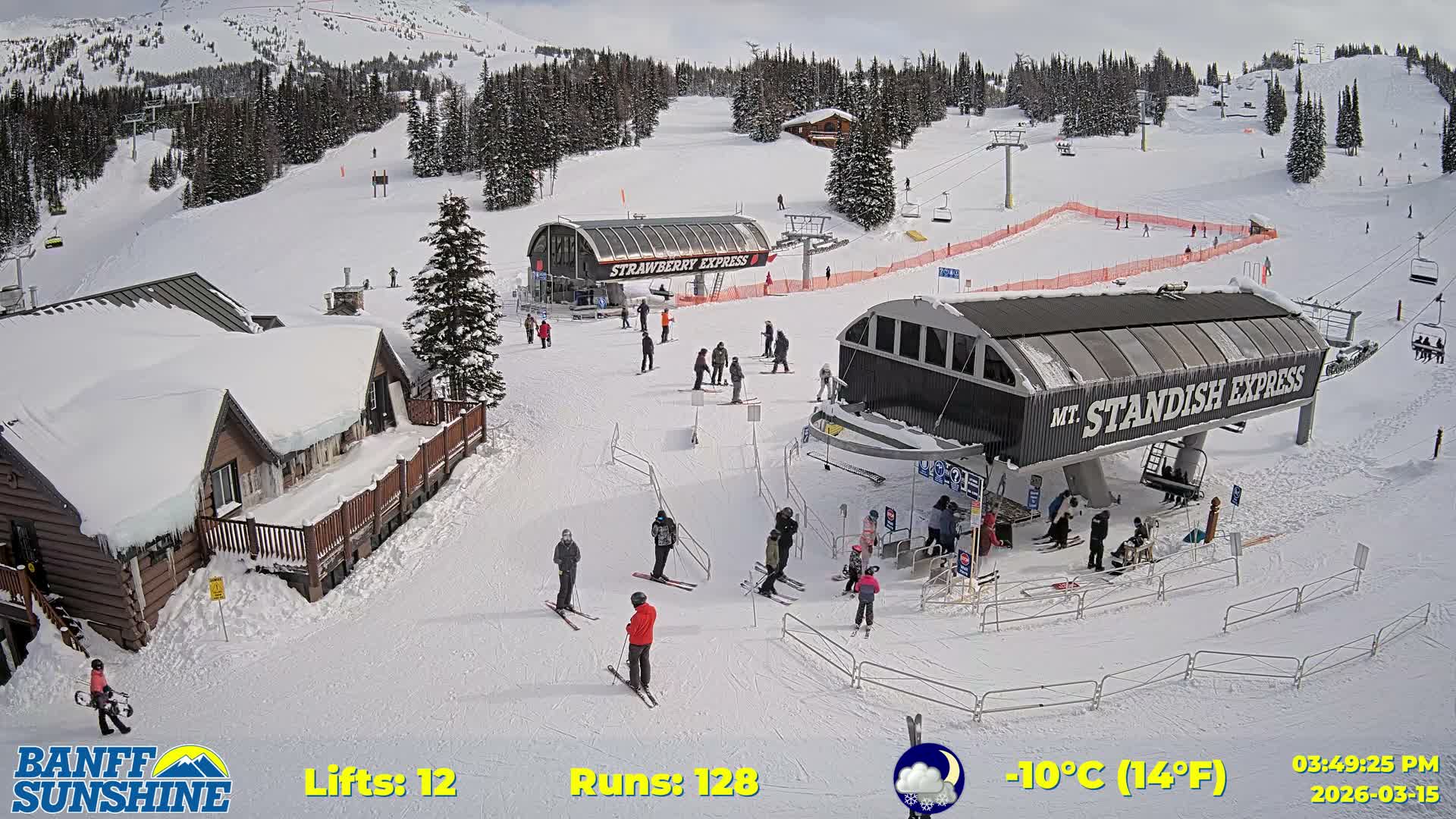 Banff, Sunshine Ski Village Mountain Lodge &  Ski Lifts Live Cam - Banff, Alberta's Rockies, Alberta, Canada
