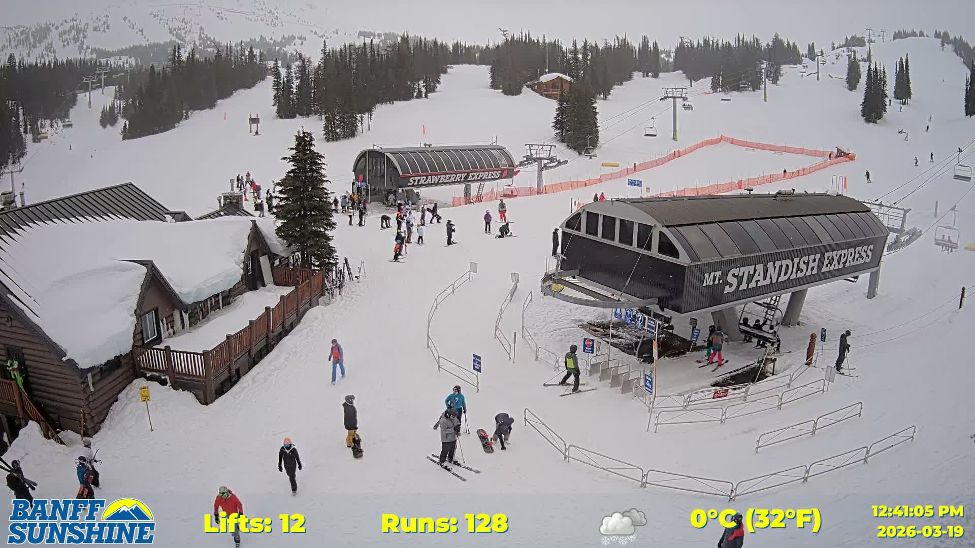 Banff, Sunshine Ski Village Mountain Lodge &  Ski Lifts Live Cam - Banff, Alberta's Rockies, Alberta, Canada