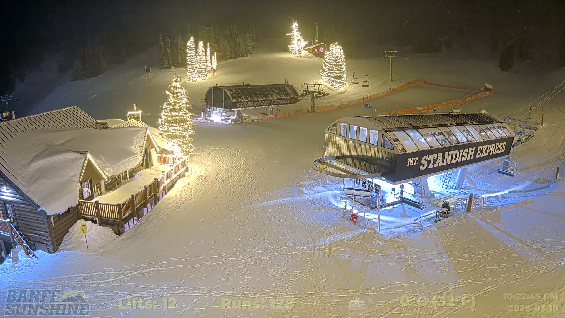 Banff, Sunshine Ski Village Mountain Lodge &  Ski Lifts Live Cam - Banff, Alberta's Rockies, Alberta, Canada