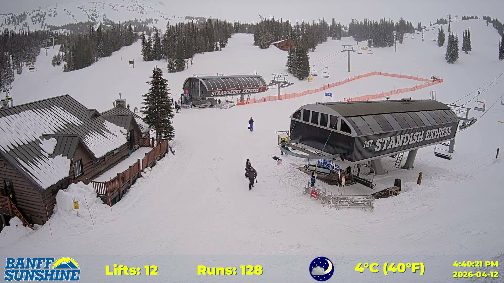 Banff, Sunshine Ski Village Mountain Lodge &  Ski Lifts Live Cam - Banff, Alberta's Rockies, Alberta, Canada