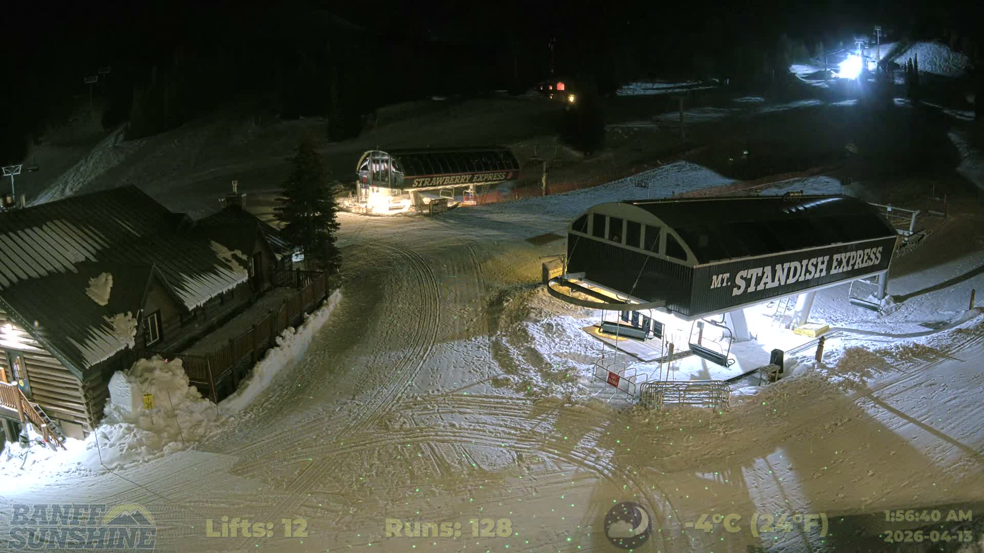 Banff, Sunshine Ski Village Mountain Lodge &  Ski Lifts Live Cam - Banff, Alberta's Rockies, Alberta, Canada