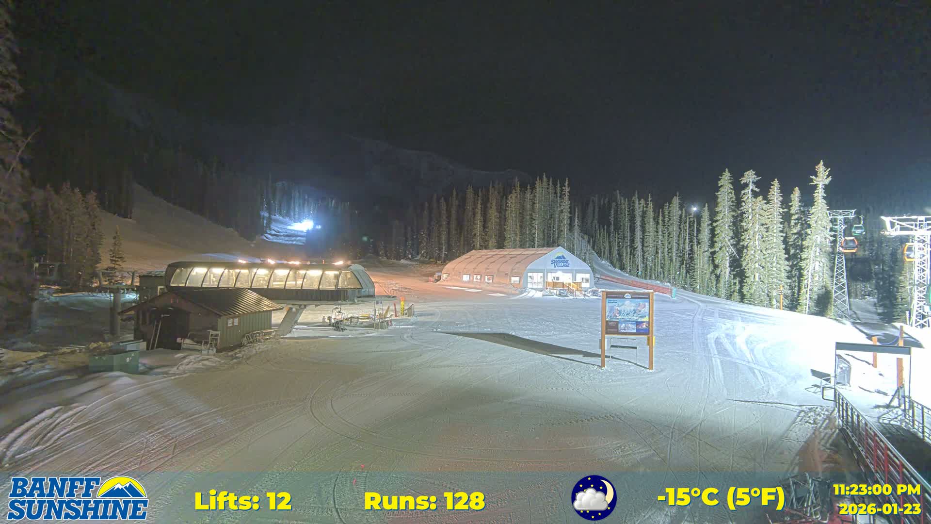 Banff, Sunshine Ski Center Goat’s Eye Base Live Cam - Banff, Alberta's Rockies, Alberta, Canada