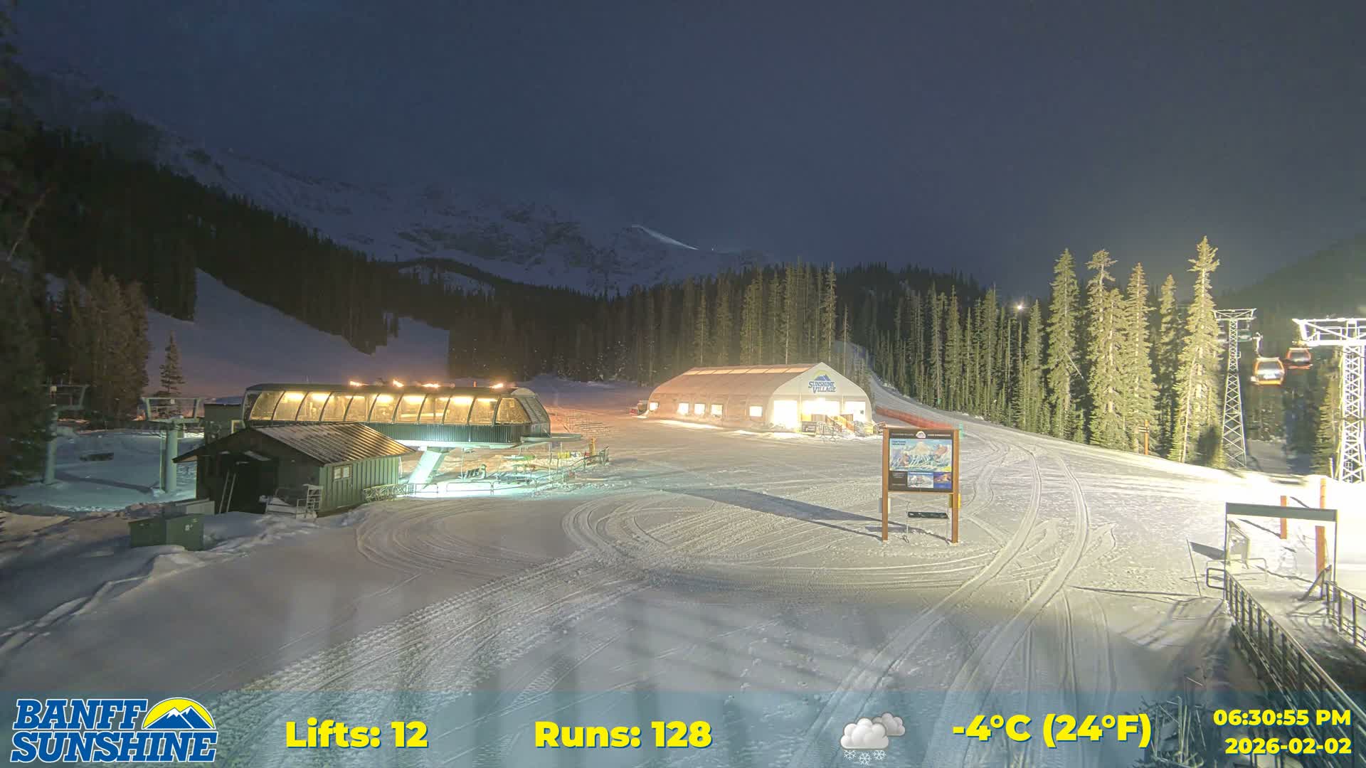 Banff, Sunshine Ski Center Goat’s Eye Base Live Cam - Banff, Alberta's Rockies, Alberta, Canada