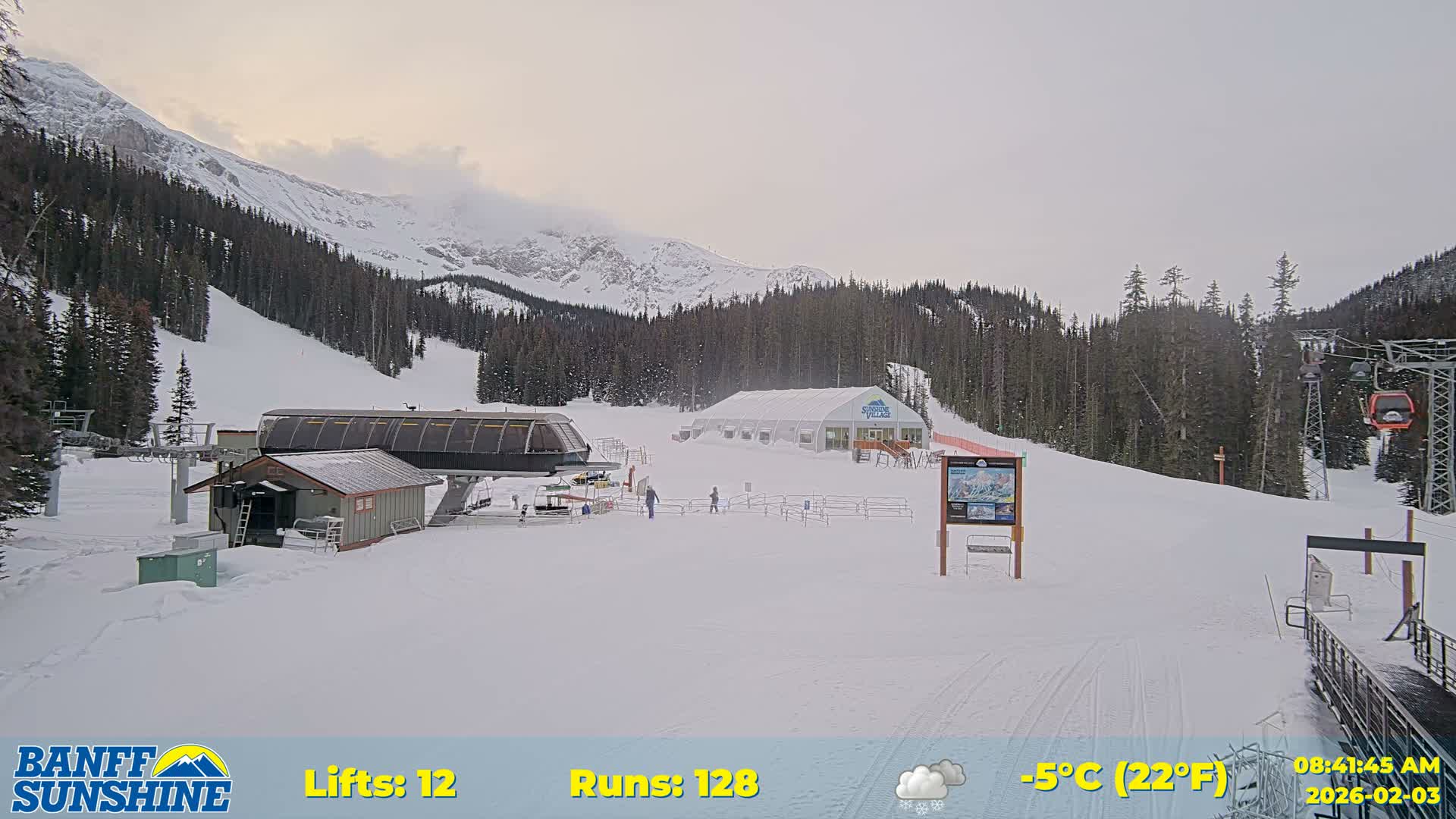 Banff, Sunshine Ski Center Goat’s Eye Base Live Cam - Banff, Alberta's Rockies, Alberta, Canada