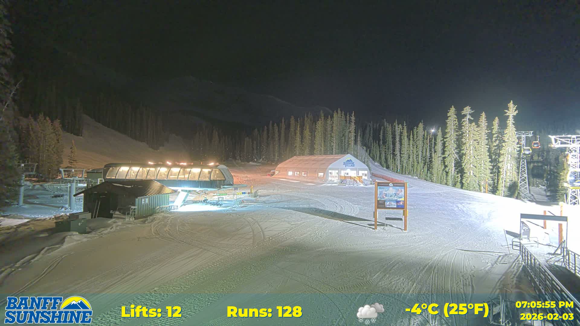 Banff, Sunshine Ski Center Goat’s Eye Base Live Cam - Banff, Alberta's Rockies, Alberta, Canada