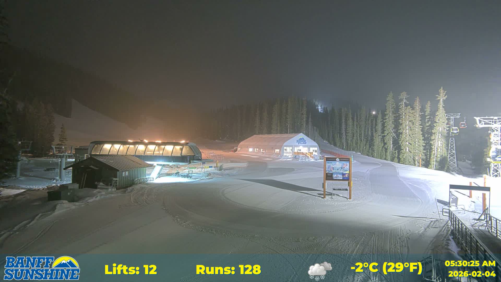 Banff, Sunshine Ski Center Goat’s Eye Base Live Cam - Banff, Alberta's Rockies, Alberta, Canada