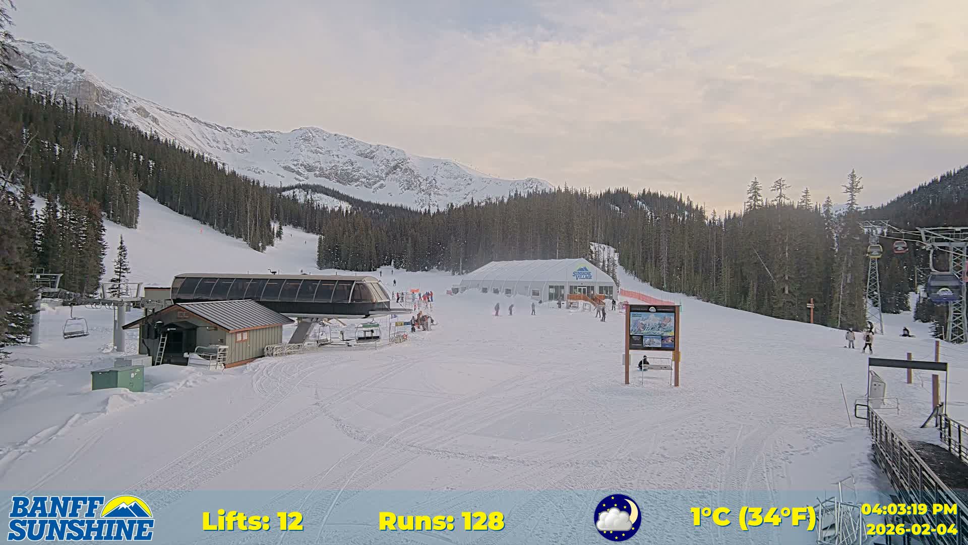 Banff, Sunshine Ski Center Goat’s Eye Base Live Cam - Banff, Alberta's Rockies, Alberta, Canada