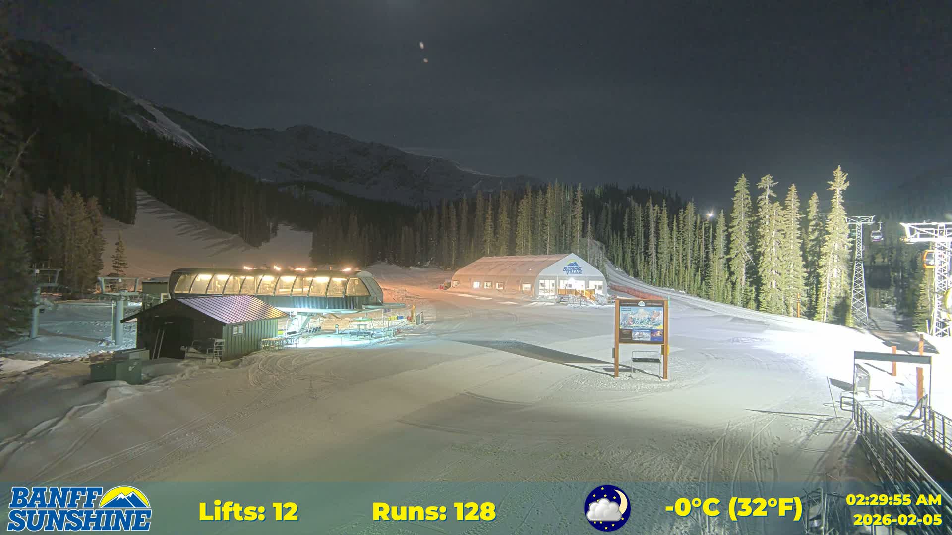 Banff, Sunshine Ski Center Goat’s Eye Base Live Cam - Banff, Alberta's Rockies, Alberta, Canada