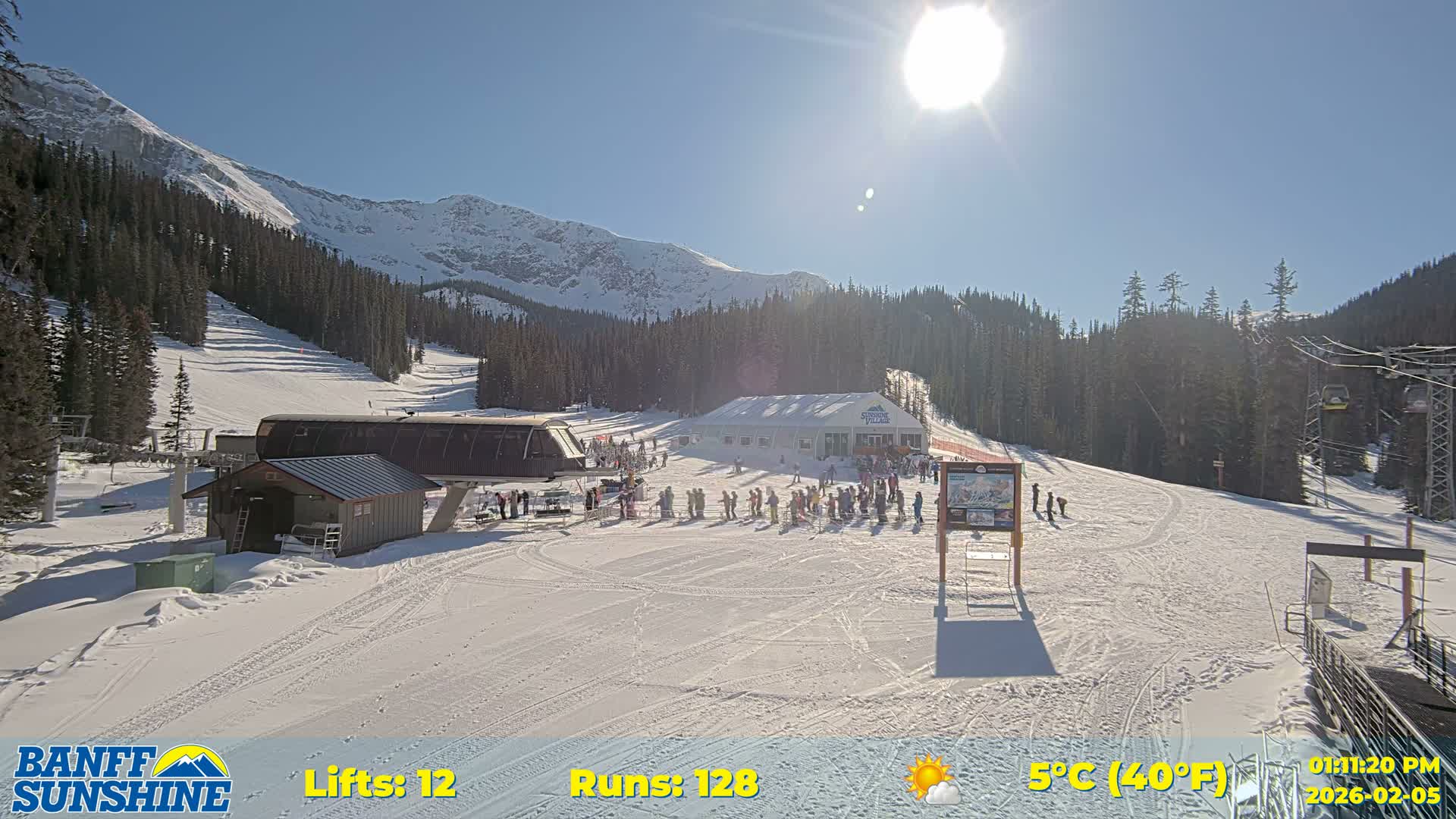 Banff, Sunshine Ski Center Goat’s Eye Base Live Cam - Banff, Alberta's Rockies, Alberta, Canada