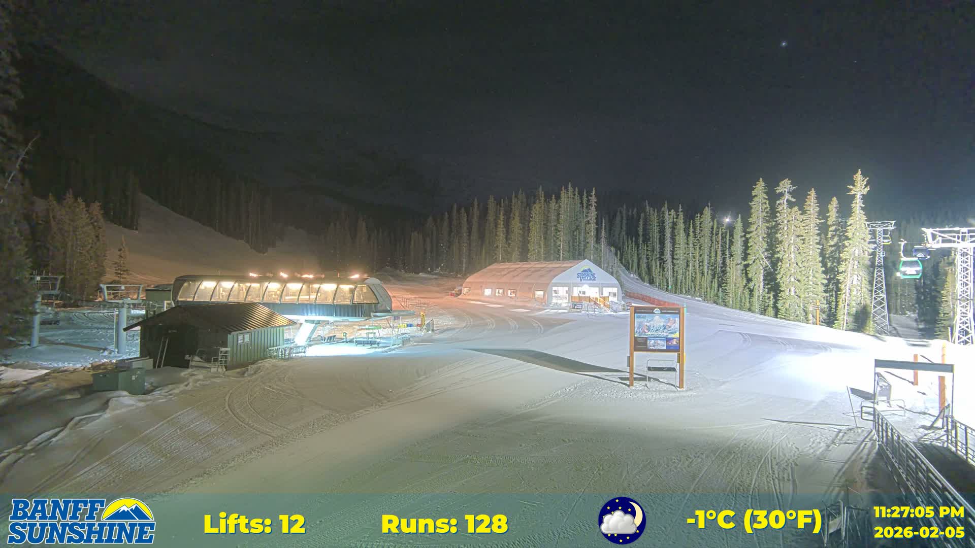Banff, Sunshine Ski Center Goat’s Eye Base Live Cam - Banff, Alberta's Rockies, Alberta, Canada