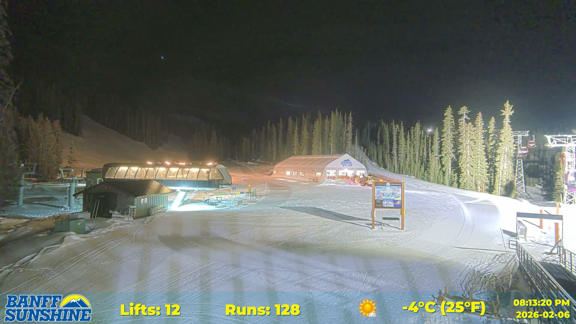 Banff, Sunshine Ski Center Goat’s Eye Base Live Cam - Banff, Alberta's Rockies, Alberta, Canada