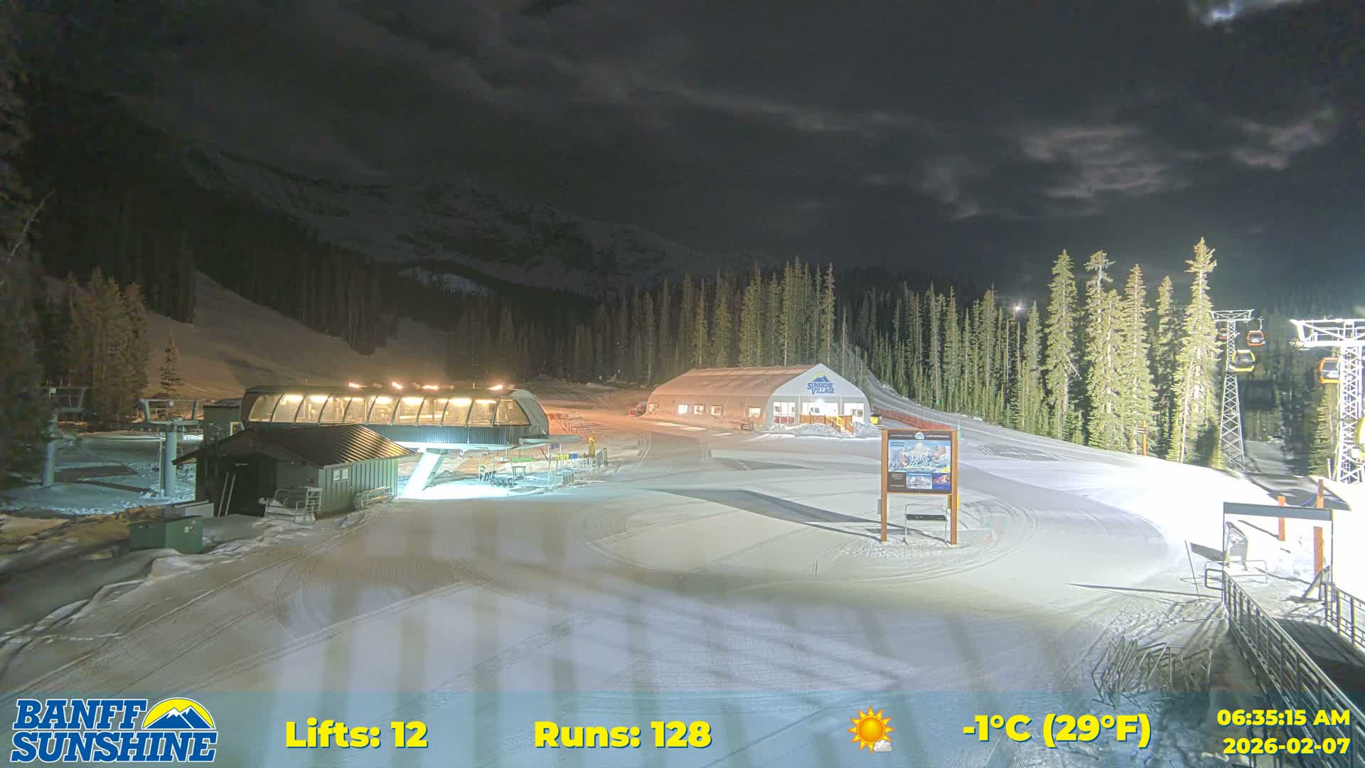 Banff, Sunshine Ski Center Goat’s Eye Base Live Cam - Banff, Alberta's Rockies, Alberta, Canada