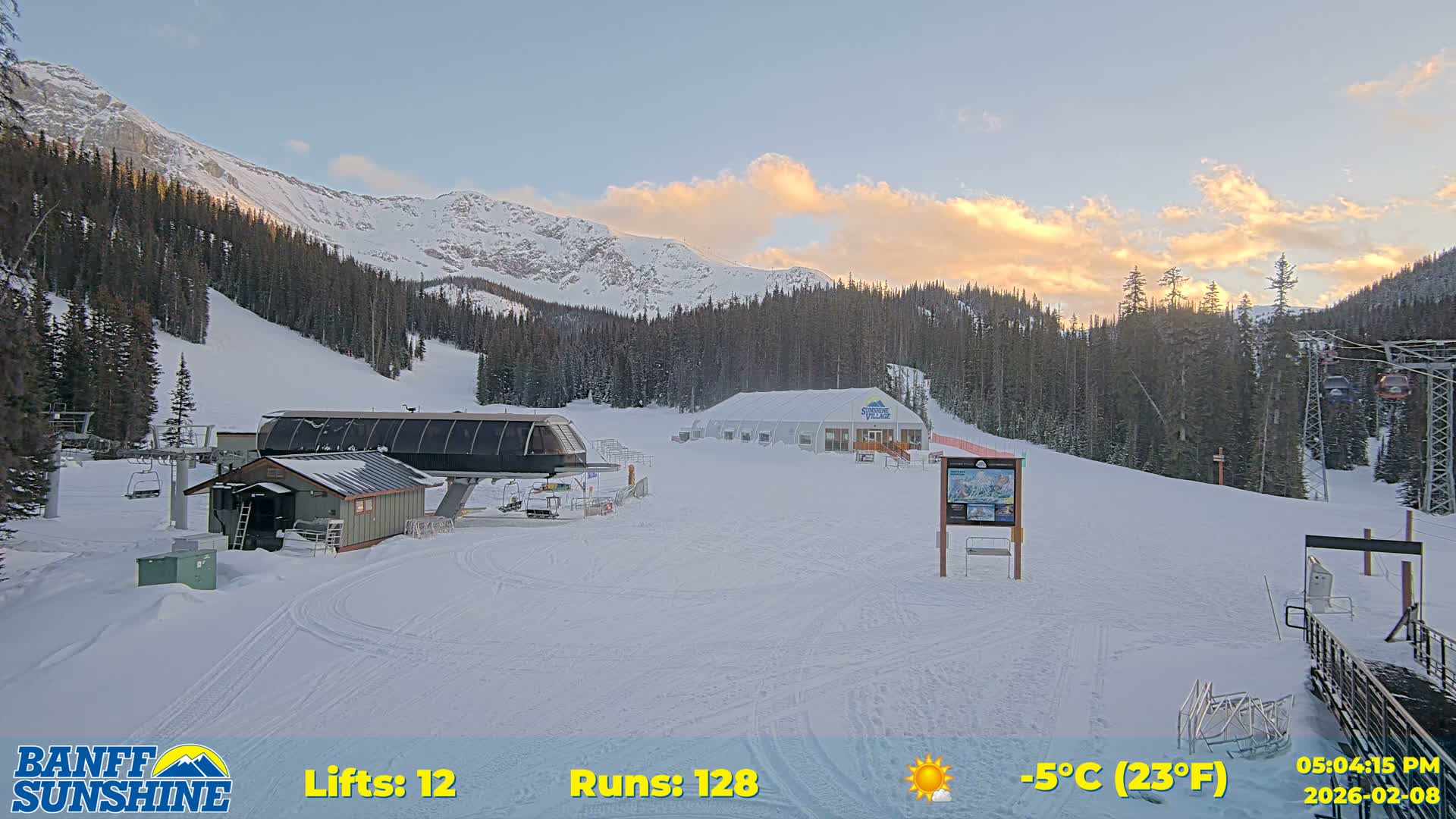 Banff, Sunshine Ski Center Goat’s Eye Base Live Cam - Banff, Alberta's Rockies, Alberta, Canada