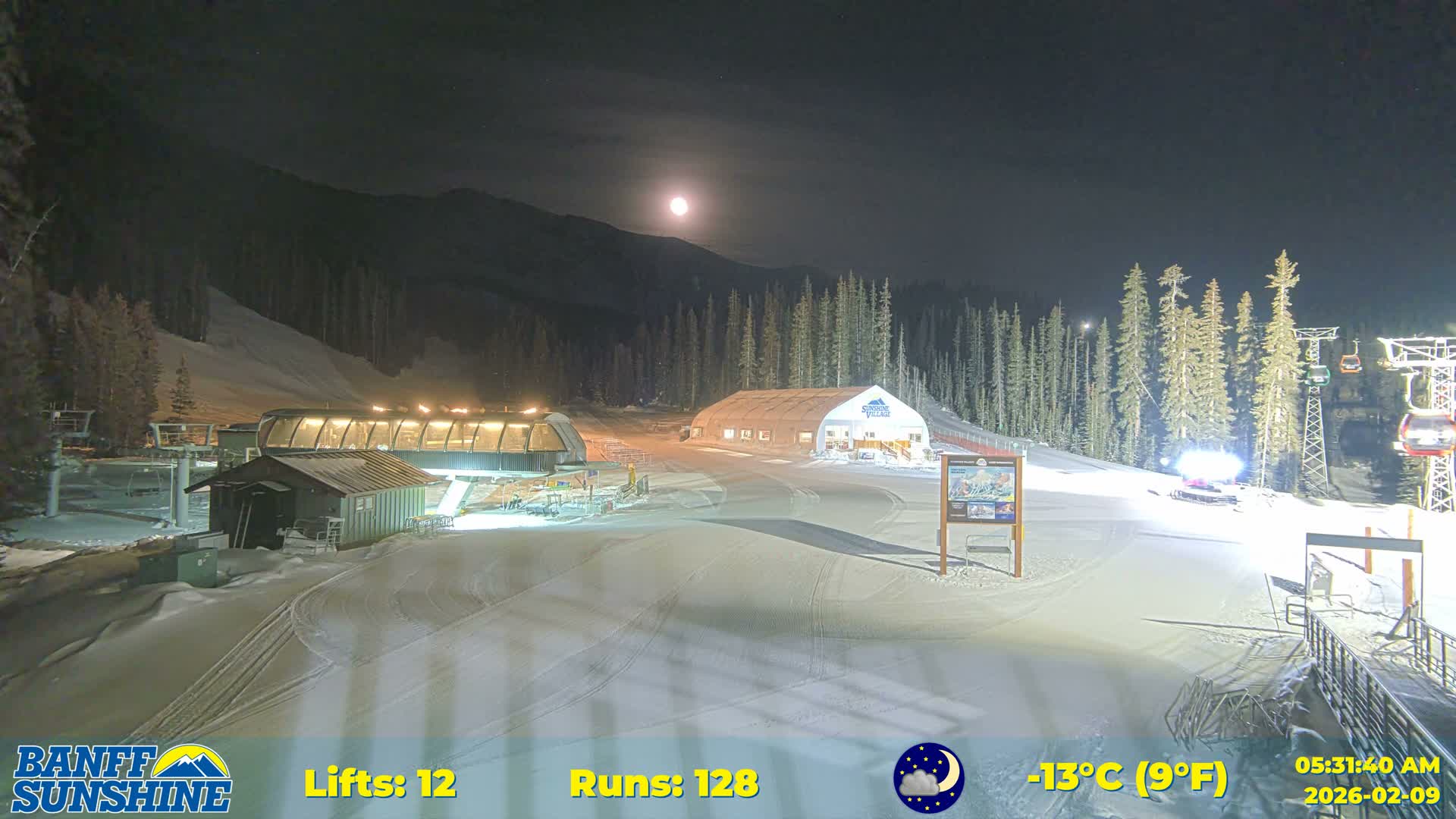 Banff, Sunshine Ski Center Goat’s Eye Base Live Cam - Banff, Alberta's Rockies, Alberta, Canada