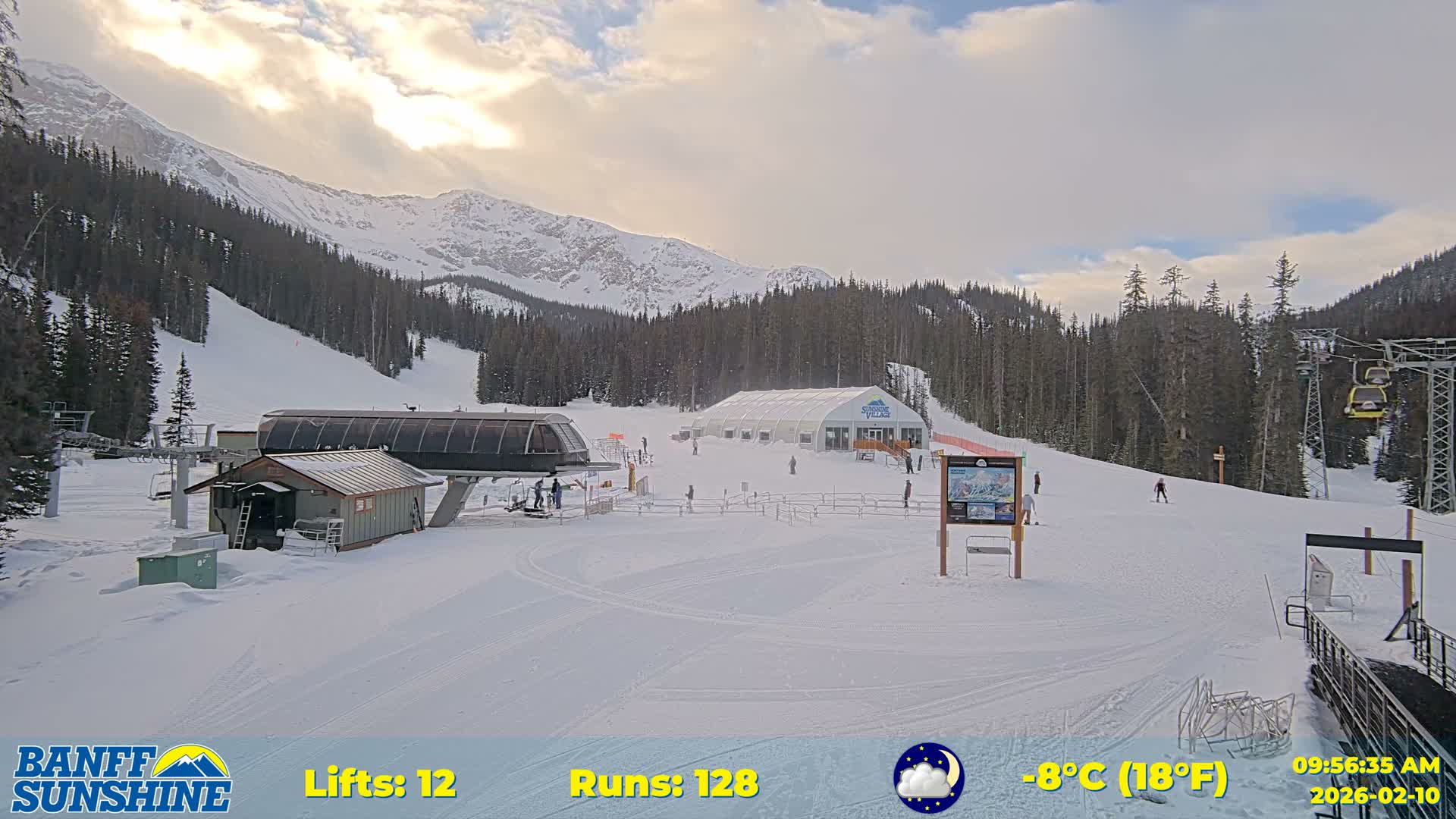Banff, Sunshine Ski Center Goat’s Eye Base Live Cam - Banff, Alberta's Rockies, Alberta, Canada