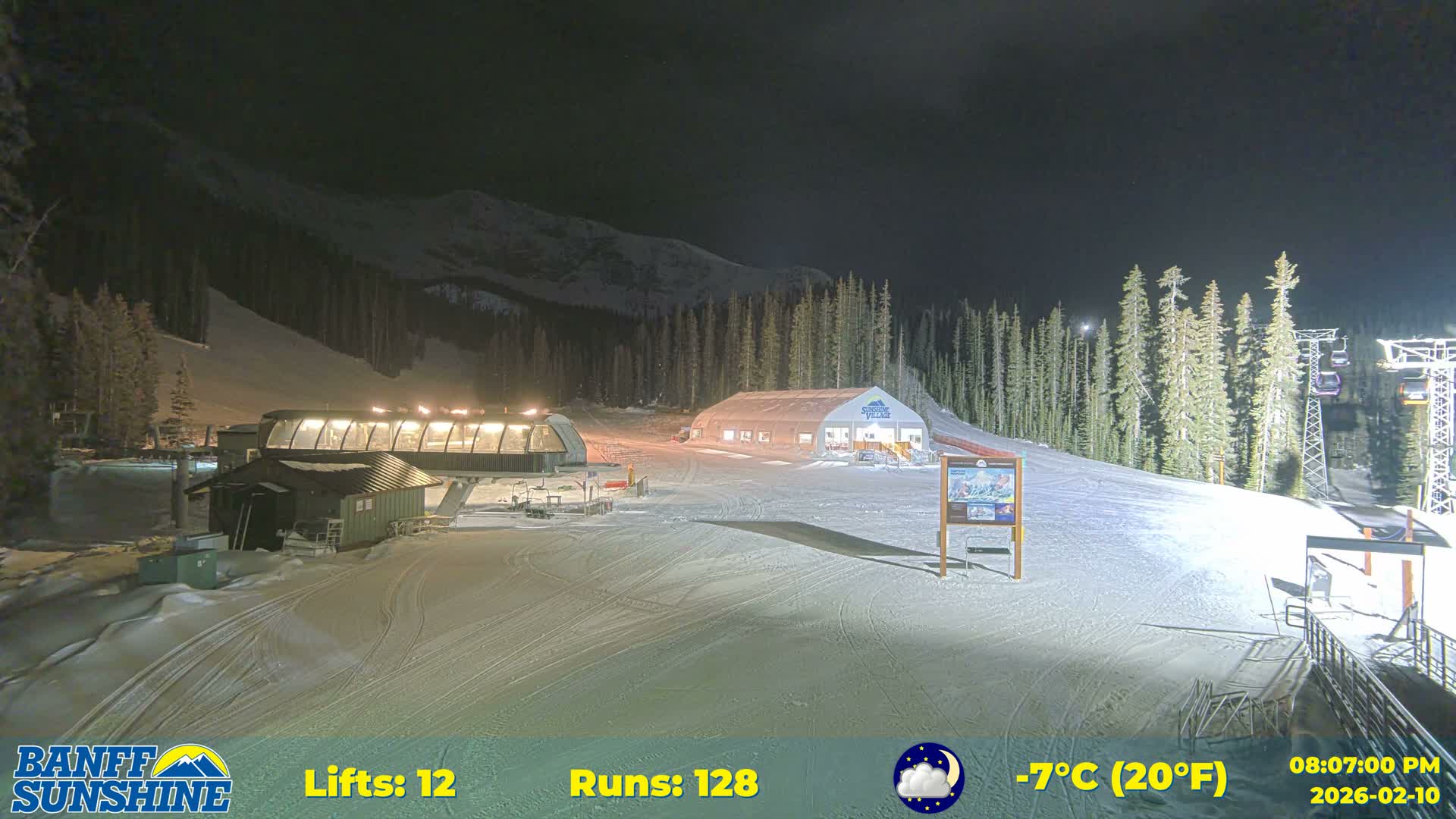 Banff, Sunshine Ski Center Goat’s Eye Base Live Cam - Banff, Alberta's Rockies, Alberta, Canada