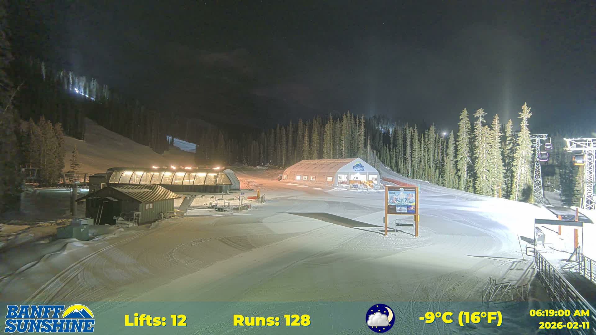 Banff, Sunshine Ski Center Goat’s Eye Base Live Cam - Banff, Alberta's Rockies, Alberta, Canada