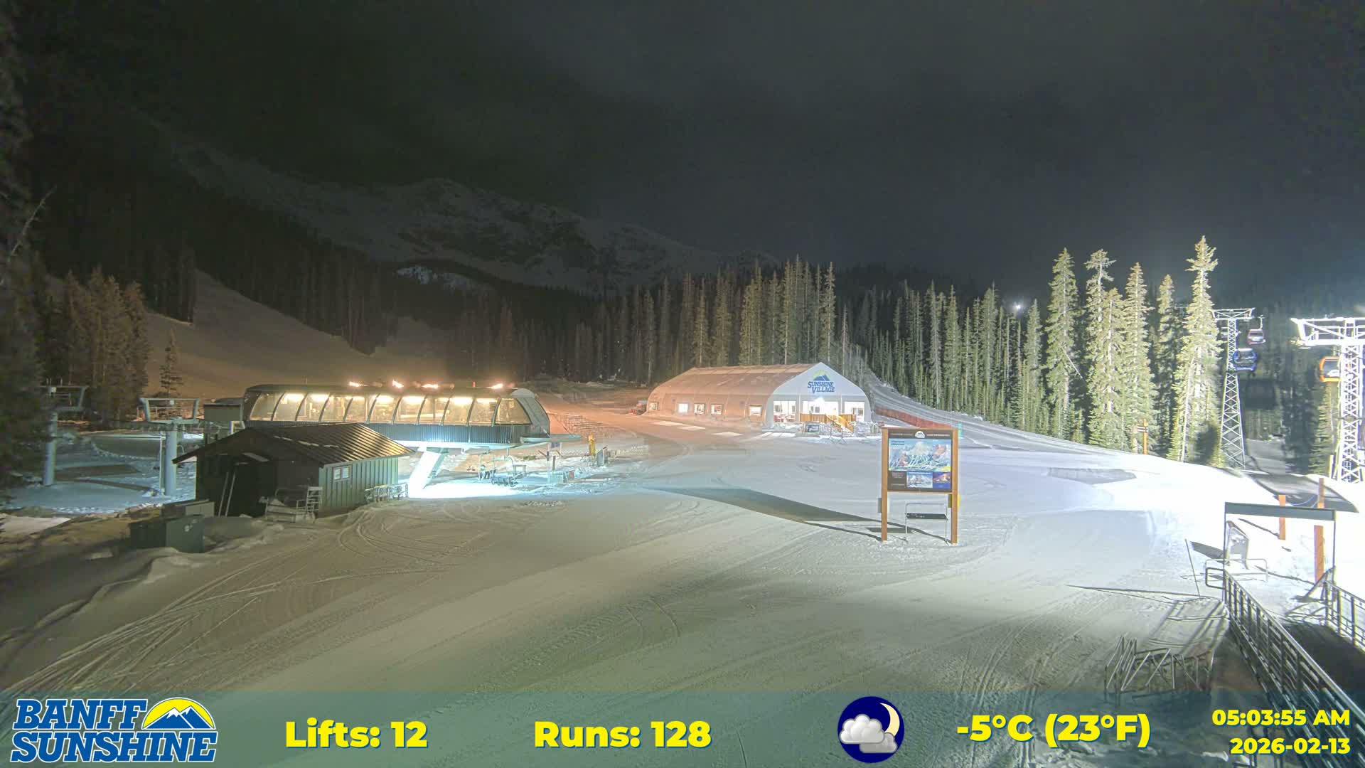 Banff, Sunshine Ski Center Goat’s Eye Base Live Cam - Banff, Alberta's Rockies, Alberta, Canada
