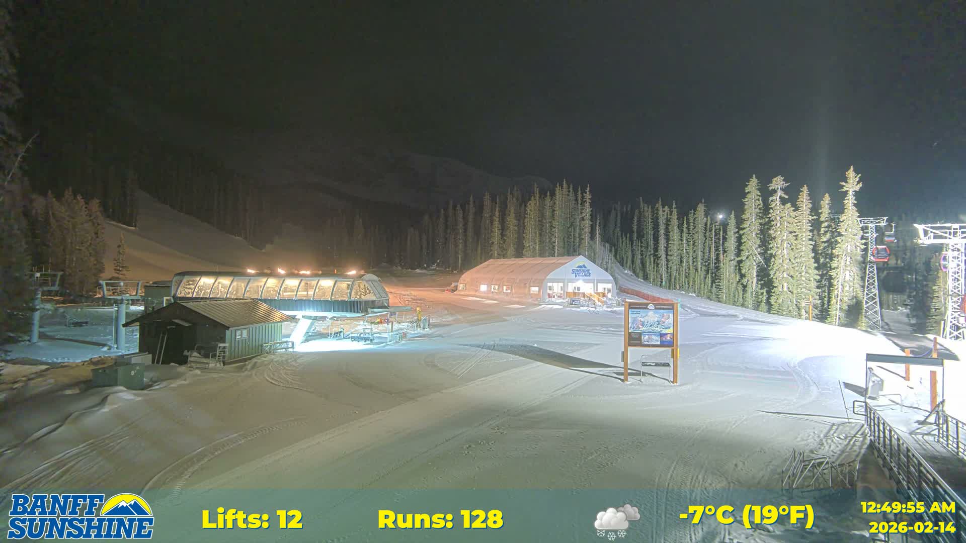 Banff, Sunshine Ski Center Goat’s Eye Base Live Cam - Banff, Alberta's Rockies, Alberta, Canada