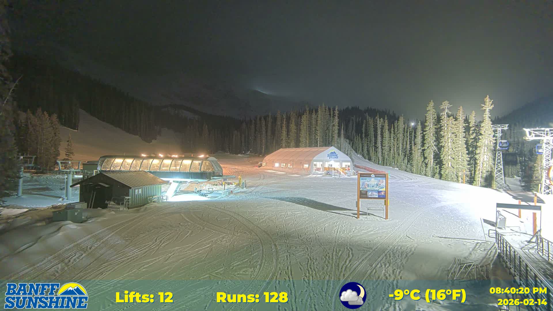Banff, Sunshine Ski Center Goat’s Eye Base Live Cam - Banff, Alberta's Rockies, Alberta, Canada