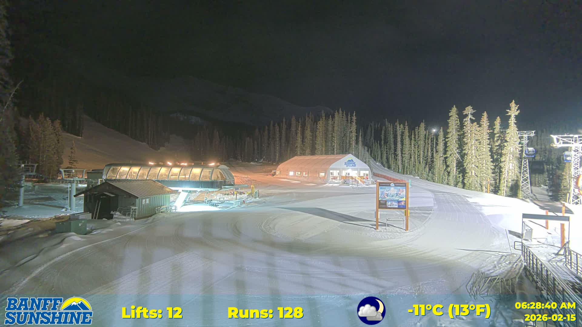 Banff, Sunshine Ski Center Goat’s Eye Base Live Cam - Banff, Alberta's Rockies, Alberta, Canada