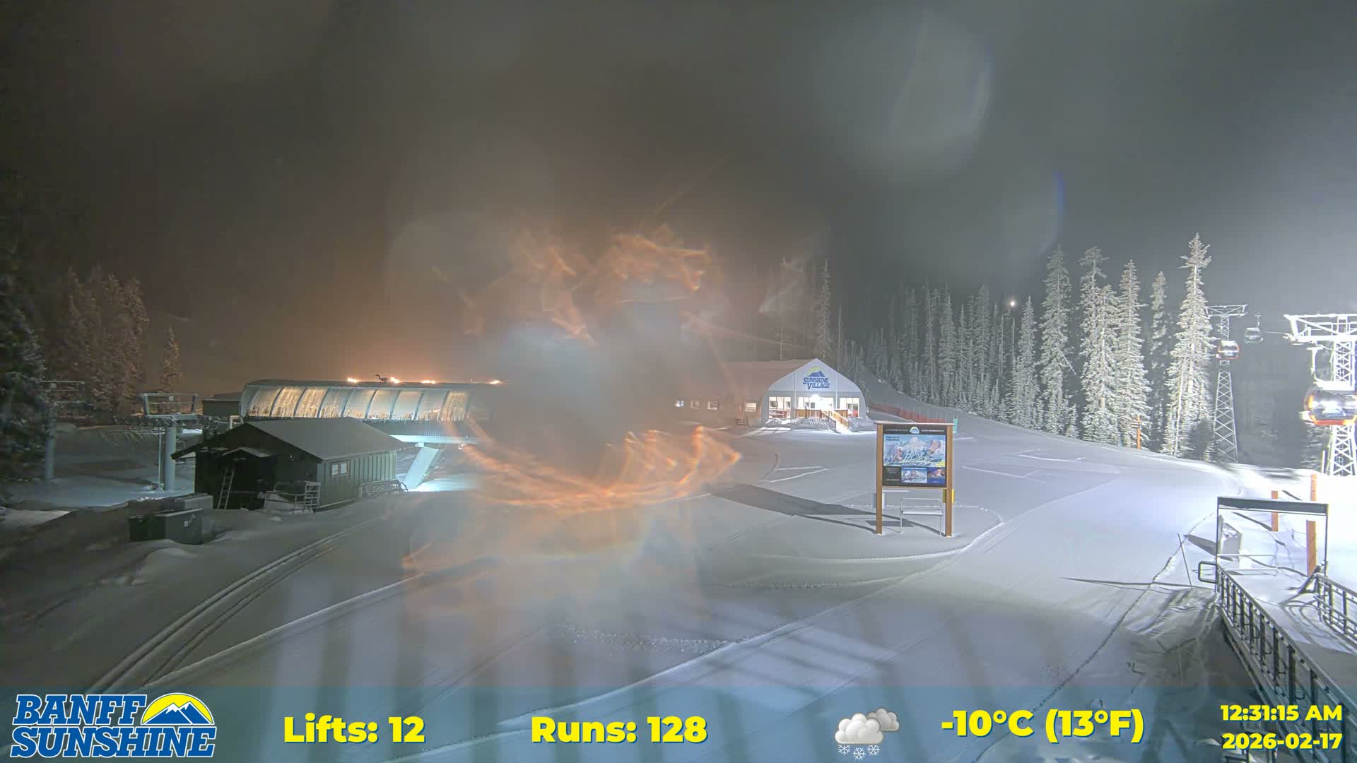 Banff, Sunshine Ski Center Goat’s Eye Base Live Cam - Banff, Alberta's Rockies, Alberta, Canada