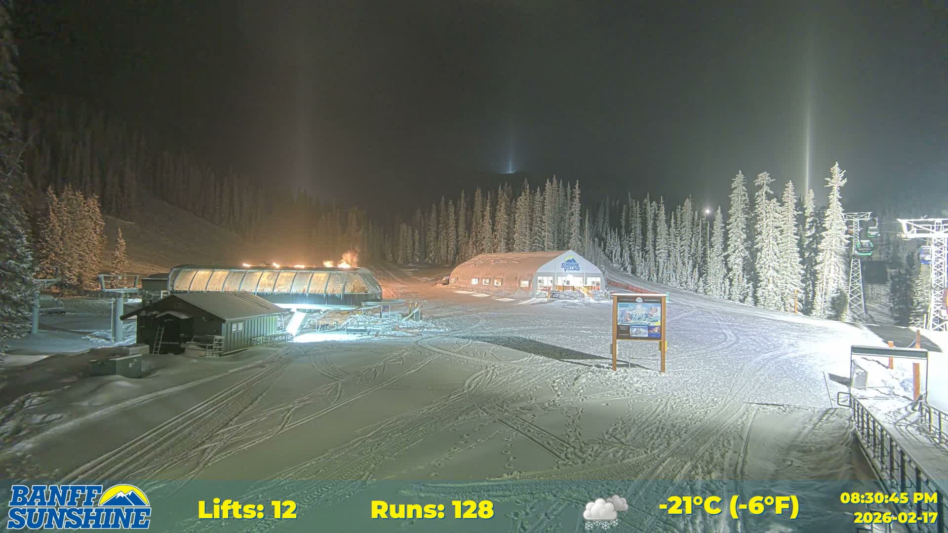 Banff, Sunshine Ski Center Goat’s Eye Base Live Cam - Banff, Alberta's Rockies, Alberta, Canada