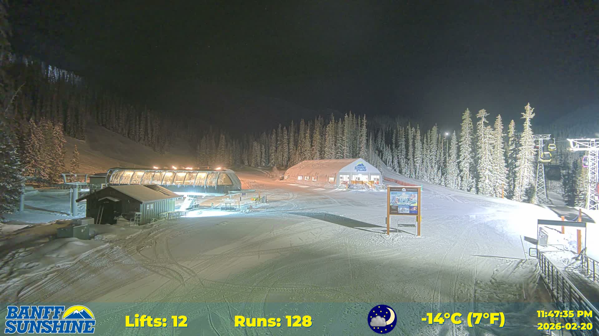 Banff, Sunshine Ski Center Goat’s Eye Base Live Cam - Banff, Alberta's Rockies, Alberta, Canada