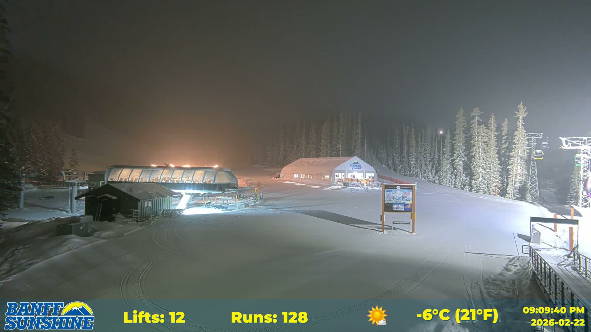 Banff, Sunshine Ski Center Goat’s Eye Base Live Cam - Banff, Alberta's Rockies, Alberta, Canada