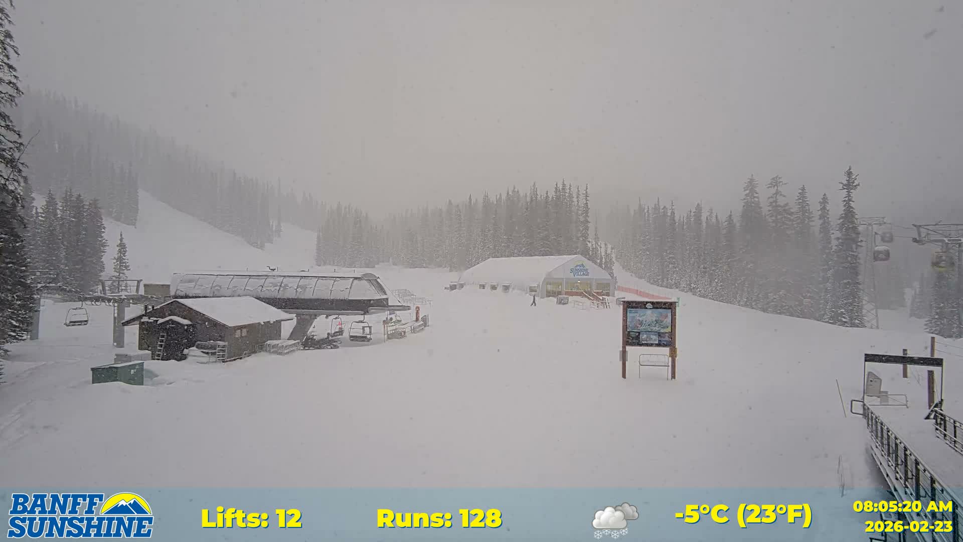 Banff, Sunshine Ski Center Goat’s Eye Base Live Cam - Banff, Alberta's Rockies, Alberta, Canada