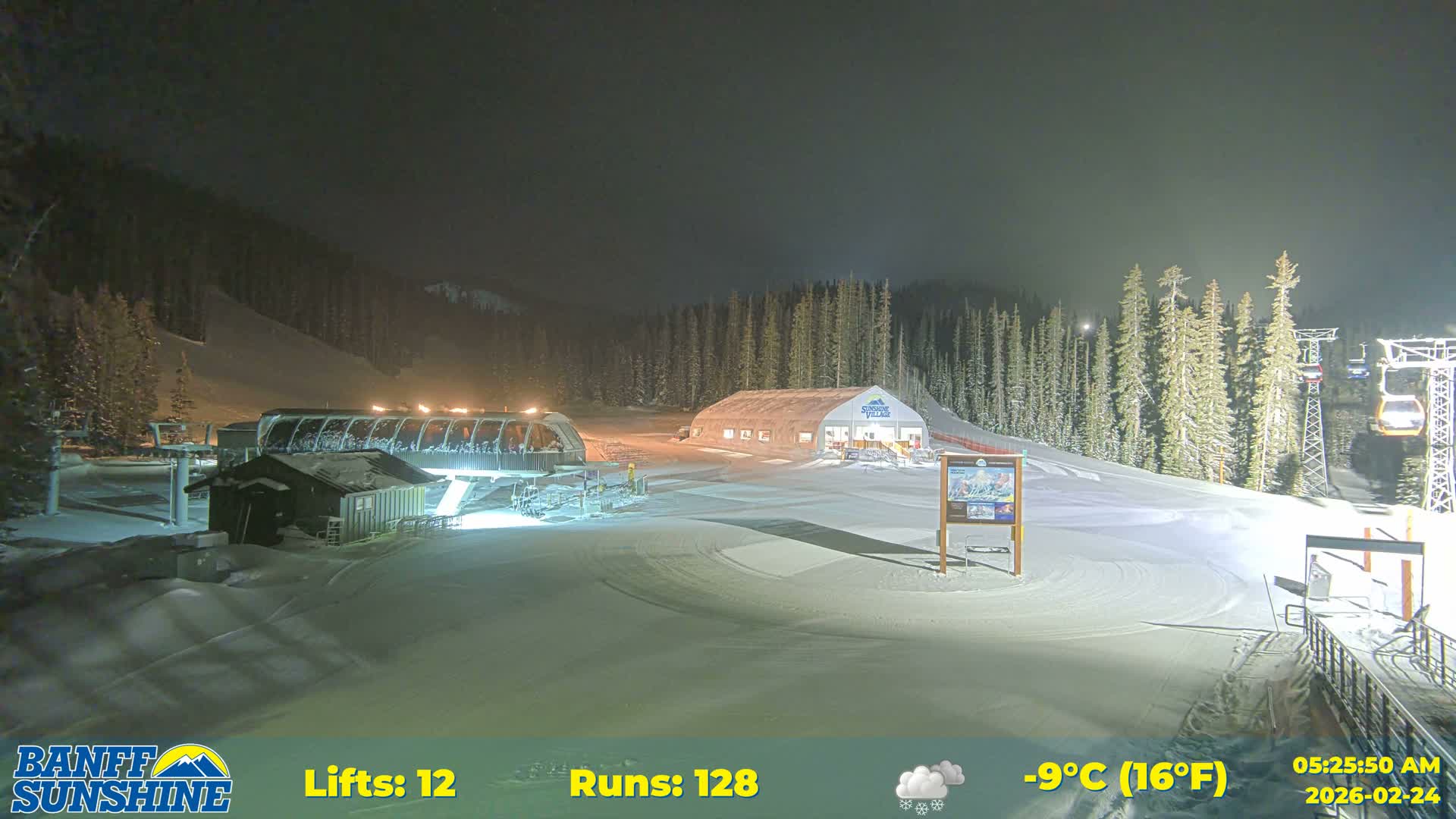Banff, Sunshine Ski Center Goat’s Eye Base Live Cam - Banff, Alberta's Rockies, Alberta, Canada