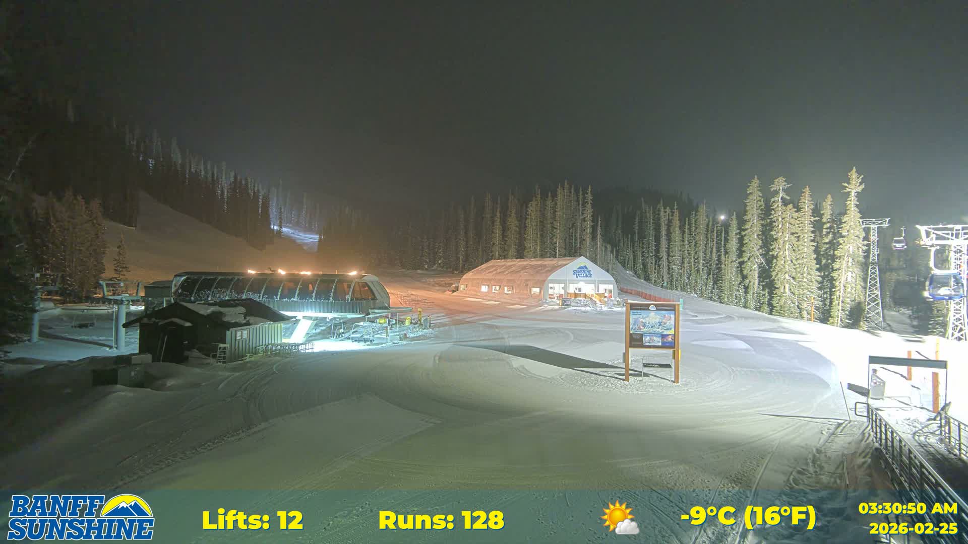 Banff, Sunshine Ski Center Goat’s Eye Base Live Cam - Banff, Alberta's Rockies, Alberta, Canada