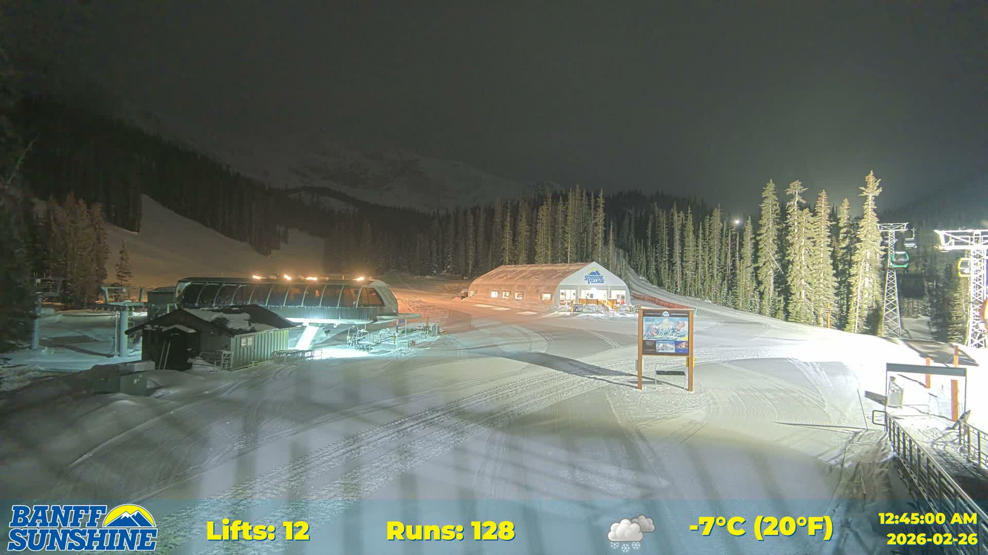 Banff, Sunshine Ski Center Goat’s Eye Base Live Cam - Banff, Alberta's Rockies, Alberta, Canada