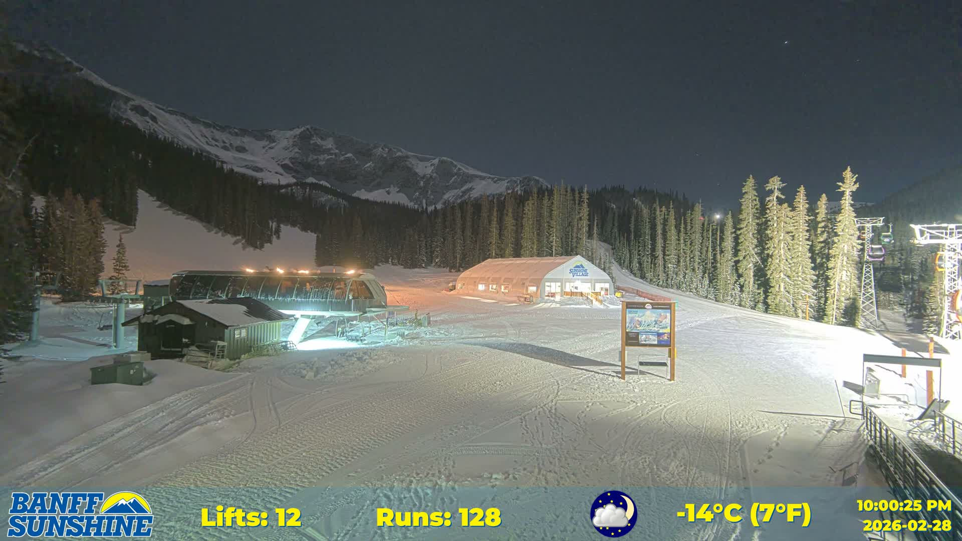 Banff, Sunshine Ski Center Goat’s Eye Base Live Cam - Banff, Alberta's Rockies, Alberta, Canada