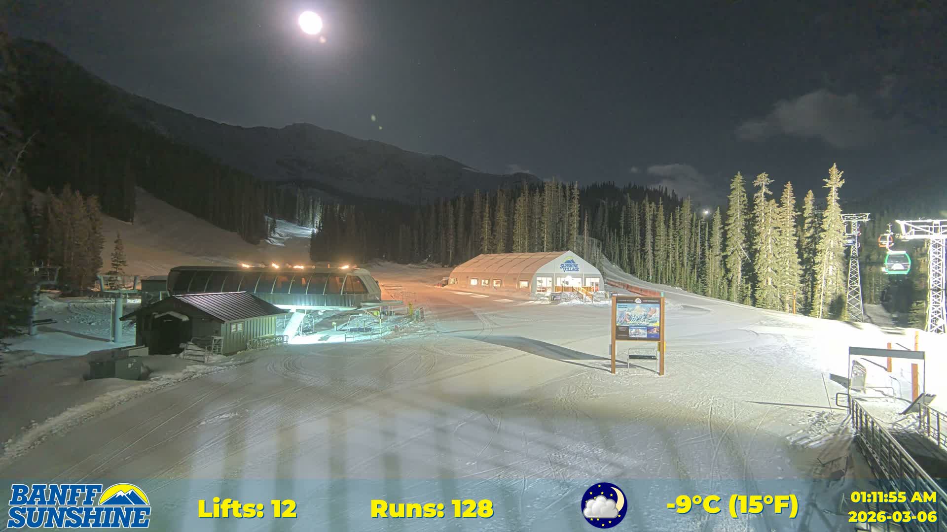 Banff, Sunshine Ski Center Goat’s Eye Base Live Cam - Banff, Alberta's Rockies, Alberta, Canada