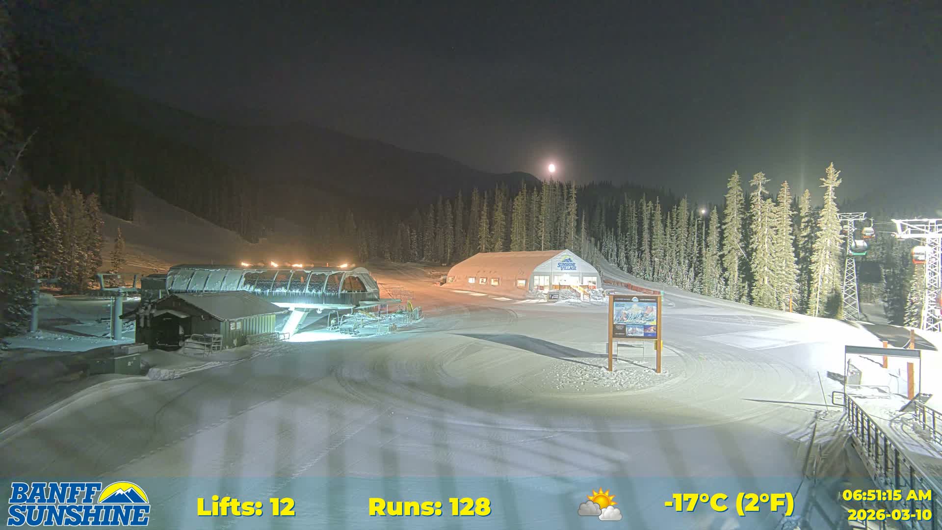 Banff, Sunshine Ski Center Goat’s Eye Base Live Cam - Banff, Alberta's Rockies, Alberta, Canada