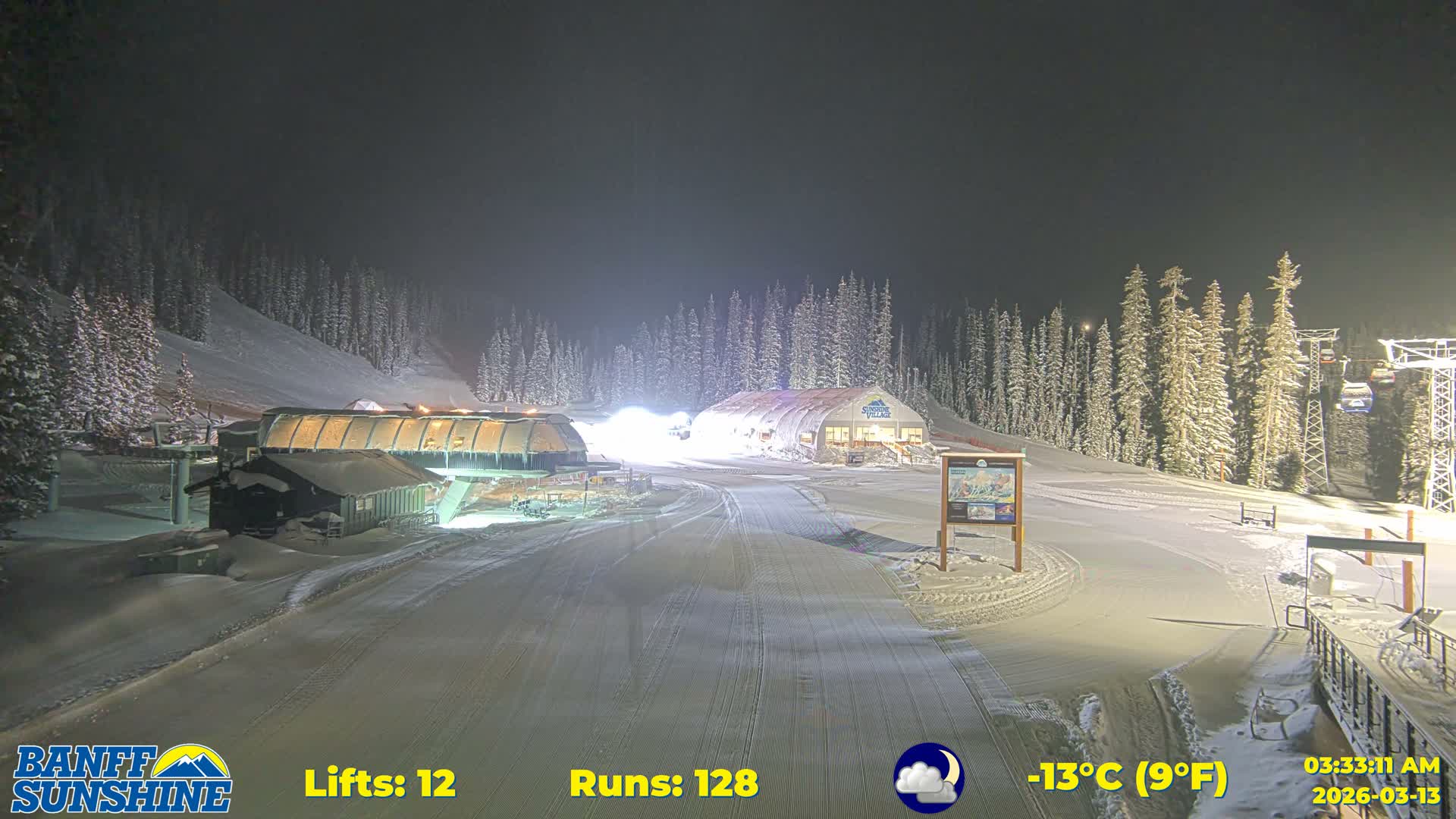 Banff, Sunshine Ski Center Goat’s Eye Base Live Cam - Banff, Alberta's Rockies, Alberta, Canada