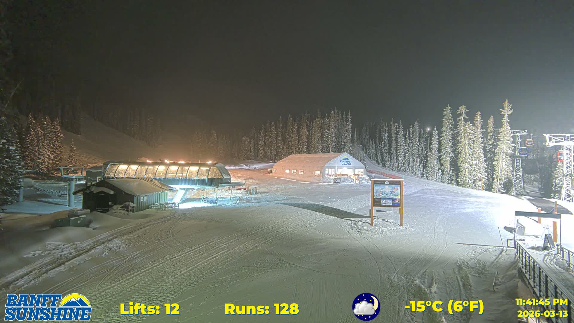 Banff, Sunshine Ski Center Goat’s Eye Base Live Cam - Banff, Alberta's Rockies, Alberta, Canada