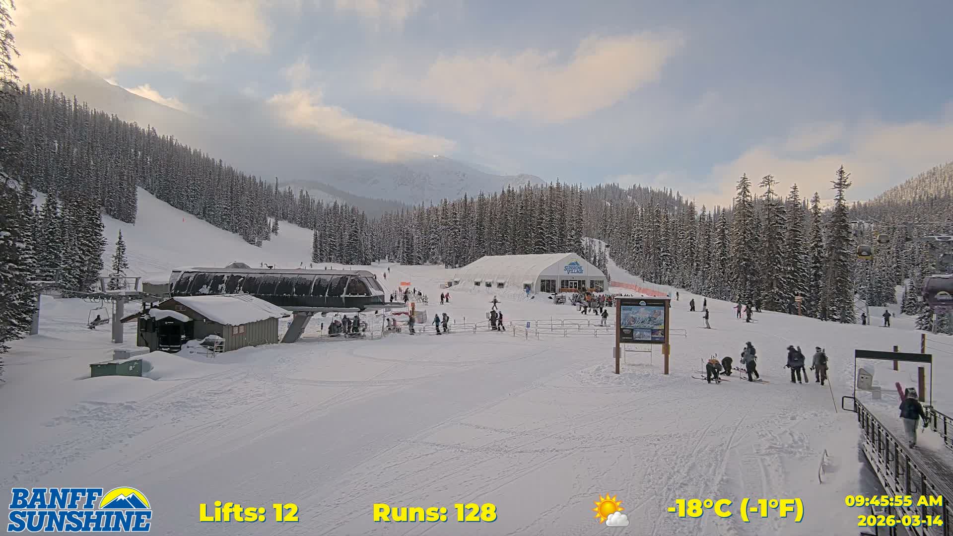 Banff, Sunshine Ski Center Goat’s Eye Base Live Cam - Banff, Alberta's Rockies, Alberta, Canada