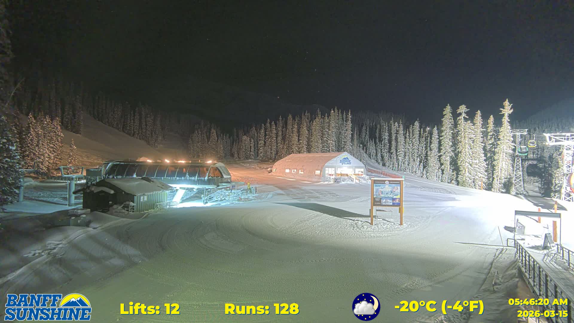 Banff, Sunshine Ski Center Goat’s Eye Base Live Cam - Banff, Alberta's Rockies, Alberta, Canada