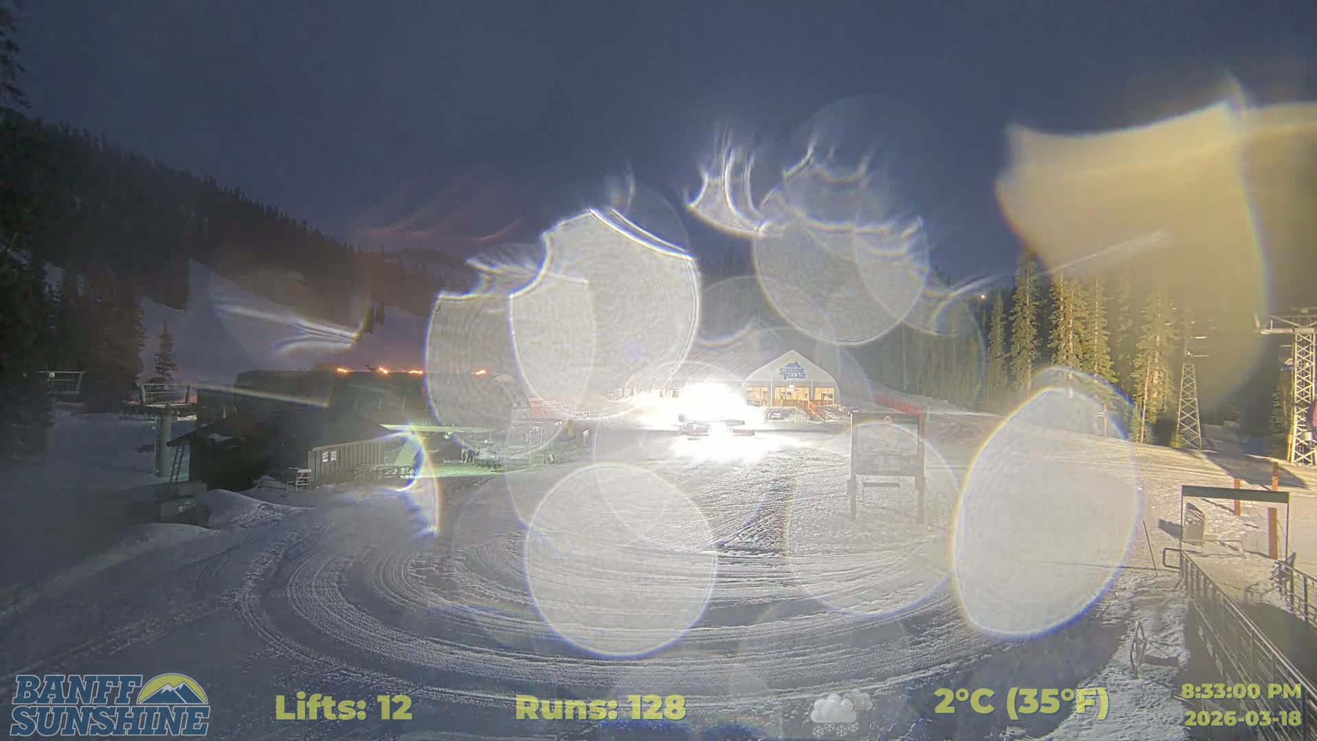 Banff, Sunshine Ski Center Goat’s Eye Base Live Cam - Banff, Alberta's Rockies, Alberta, Canada