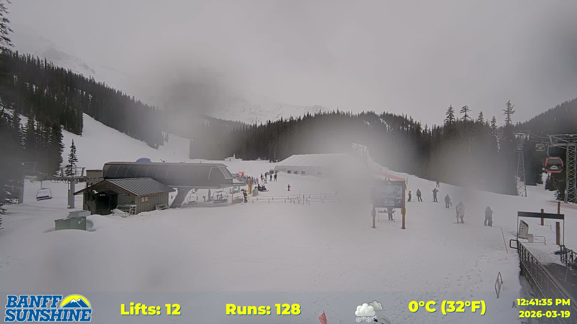 Banff, Sunshine Ski Center Goat’s Eye Base Live Cam - Banff, Alberta's Rockies, Alberta, Canada