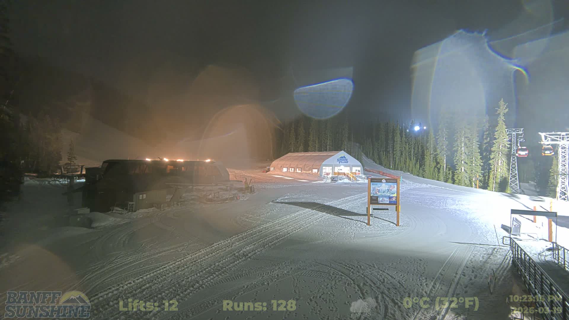 Banff, Sunshine Ski Center Goat’s Eye Base Live Cam - Banff, Alberta's Rockies, Alberta, Canada