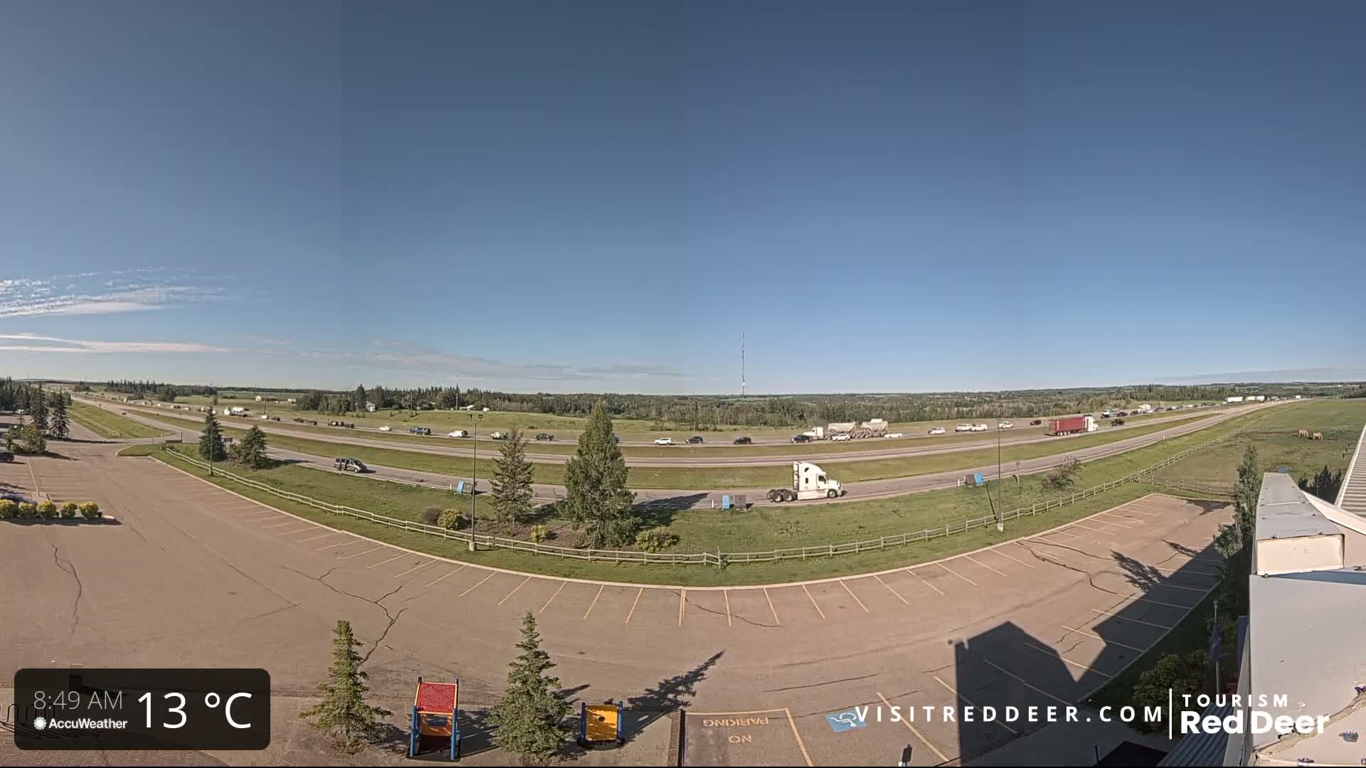 Red Deer Queen Elizabeth 2 Highway & Red Deer Plain Skyline Live Cam - City Of Red Deer, Red Deer County, Alberta, Canada
