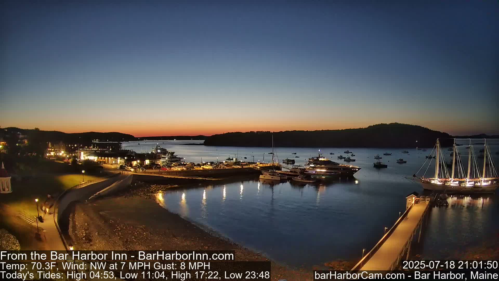 Bar Harbor  West View Live Cam - Maine, USA