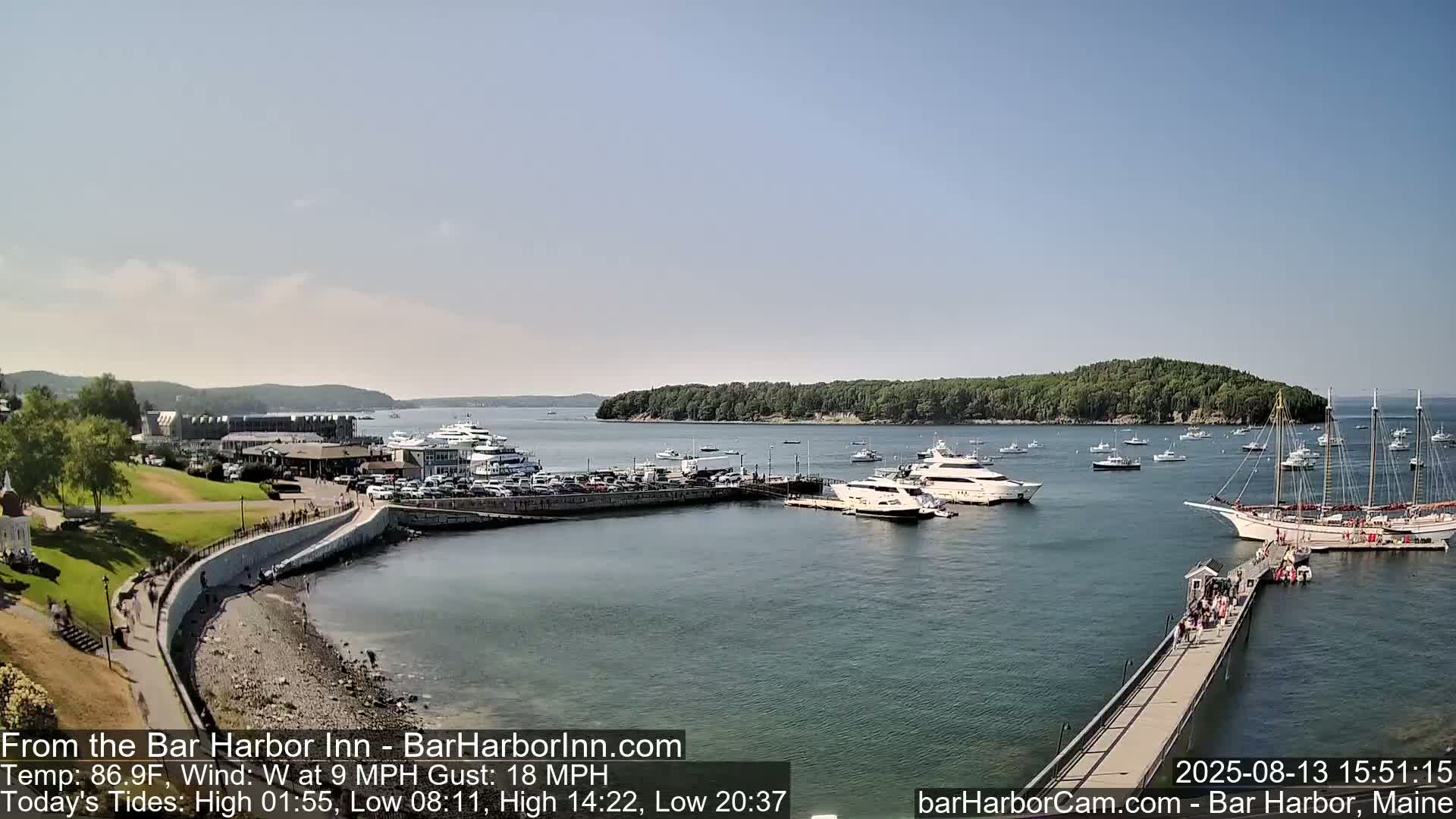 Bar Harbor  West View Live Cam - Maine, USA