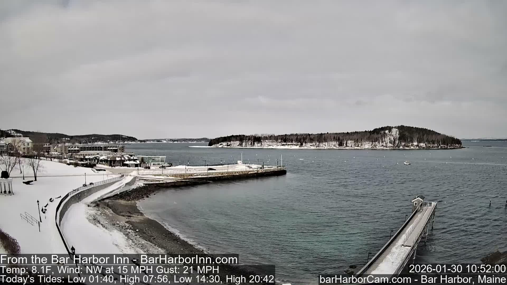 Bar Harbor  West View Live Cam - Maine, USA