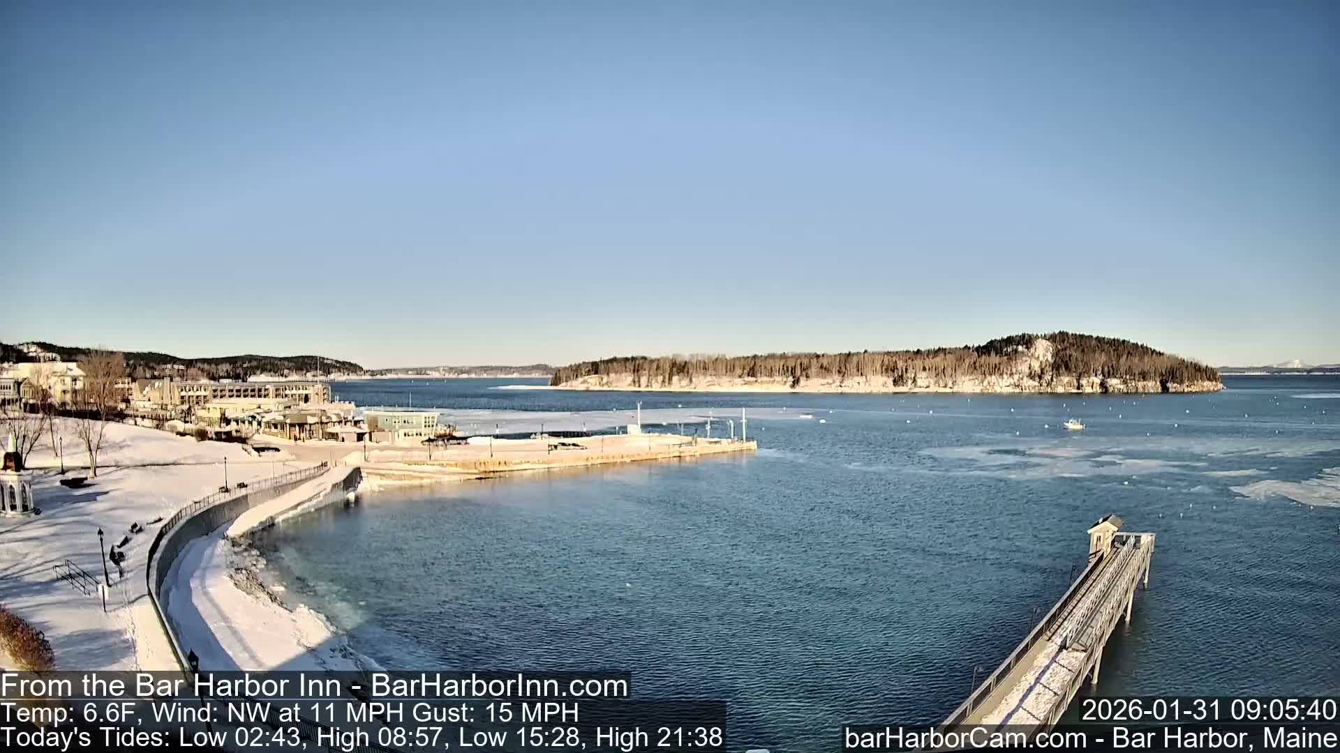 Bar Harbor  West View Live Cam - Maine, USA