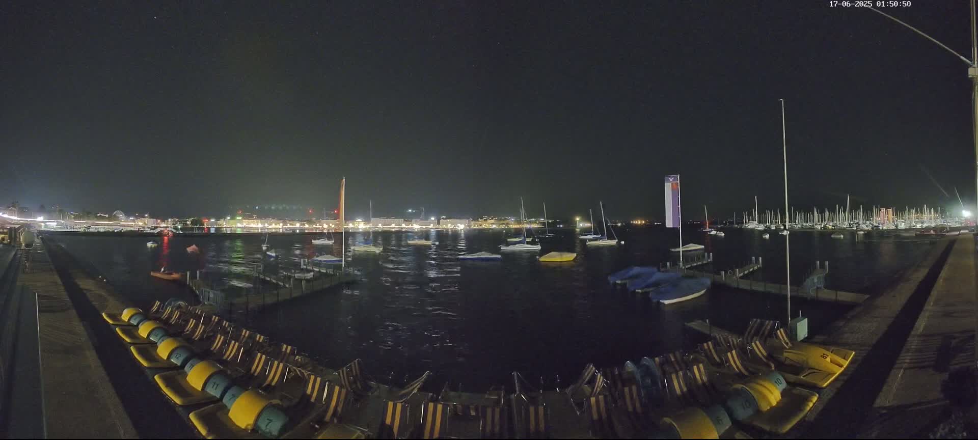 Lake Geneva & (Lac Leman) Coast & Geneve City Les Corsaires Live Cam - Eaux -Vives, Genève, Geneva, Switzerland