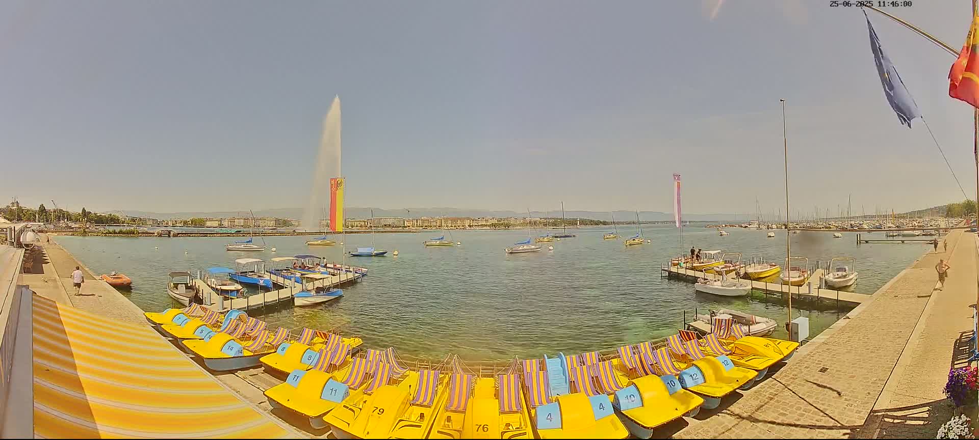 Lake Geneva & (Lac Leman) Coast & Geneve City Les Corsaires Live Cam - Eaux -Vives, Genève, Geneva, Switzerland